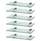 Harbour Housewares Floating Glass Wall Shelves - 40Cm - Pack Of 6