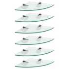 Harbour Housewares Floating Glass Corner Shelves - 30Cm - Pack Of 6