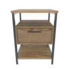 Decorotika Alba Nightstand Side End Table - Oud And Black