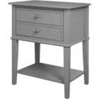 Franklin Accent Table With 2 Drawers Grey