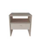 Decorotika Nova Bedside Table Nightstand With Drawer And Open Shelf - Beige