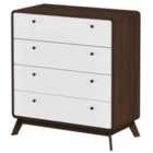 Loft24 Cassie 4 Drawer Dresser Walnutwhite