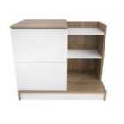 Decorotika Rena Nightstand Table End Table Bedside Table - White And Walnut