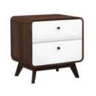 Loft24 Cassie Nightstand Walnutwhite