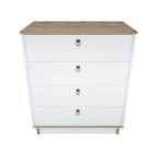 Decorotika Sahra Chest Of Drawers 4 Drawers Storage - White And Oud Oak
