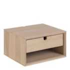 Furniture To Go Century 1 Drawer Wall Mounted Bedside Table In Oak