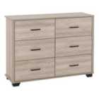 Seconique Oliver 6 Drawer Chest - Light Oak Effect