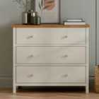 Julian Bowen Coxmoor 3 Drawer Chest - Ivory And Oak