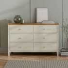 Julian Bowen Coxmoor 6 Drawer Chest - Ivory And Oak