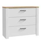 Furniture To Go Bohol 3 Drawer Chest In Riviera Oak/White