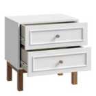 Furniture To Go Wensley 2 Drawer Bedside Chest In Light Grey And Oak