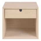 Furniture To Go Century 1 Drawer Wall Mounted Bedside Table In White Oak