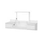 Decorotika Zenn Floating Vanity Make Up Table Wall-mounted With Drawers And Mirrors - White