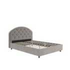 Aspen Upholstered Bed L/Grey Velvet Double
