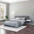 Aspire 90Cm X 210Cm Large Upholstered Headboard Wall Panel, Plush Velvet Steel