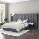 Aspire Grandeur Headboard In Plush Steel