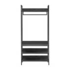 Zahra Open Wardrobe With 4 Shelves - Black