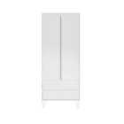 2 Door 2 Drawer Wardrobe White Living Room Furniture