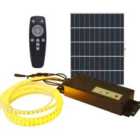 ENER-J 20 Meter Solar LED Strips with Silicon cover, IP65, 6V 12W Solar Panel with 12Ah battery, Remote Included. 3000K