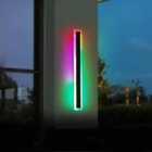 ENER-J 100 x 8 cms Size Acrylic Black Wall Lights, 24W Waterproof Ip65 Rgb