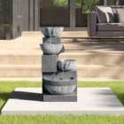 Garden Sanctuary Solar Power LED Garden Water Feature Fountain Rockery Decor