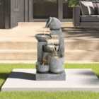 Garden Sanctuary Solar powered Water Fountain w/ LED lights