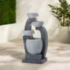 Garden Sanctuary Outdoor Garden Solar Bowl-shaped Water Fountain Rockery Decor