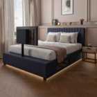 XR Living Maisie Fabric TV Bed Double Navy Blue