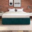Aspire Platform Ottoman Bed, Flat Packed Frame, Plush Emerald, Size Superking
