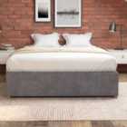 Aspire Platform Ottoman Bed, Flat Packed Frame, Plush Steel, Size Single