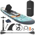 Tectake Paddle Board Zenon - 2-in-1 Inflatable Sup Kayak, w/ Paddle, Pump, Backpack