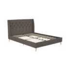 Ng Her Majesty Bed Grey Linen Double