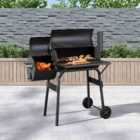 Garden Sanctuary 115x53x114cm Outdoor Charcoal BBQ Garden Grill w/ Trolley Wheels
