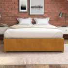 Aspire Platform Ottoman Bed, Flat Packed Frame, Plush Ochre, Size Single