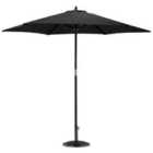 Harbour Housewares Wooden Garden Parasol & Base Set - 2.7m - Black