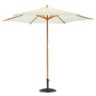 Harbour Housewares Wooden Garden Parasol & Base Set - 2.7m - Natural