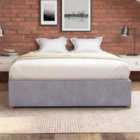 Aspire Platform Ottoman Bed, Flat Packed Frame, Plush Silver, Size King