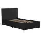 Ng Kelly Bed With Storage Dark Grey Linen Single