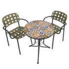 SUMMER TERRACE CUBA BISTRO 60cm Set - 2 x KARIN Green-Black Armchair