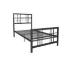 Burbank Metal Bed Black- Single