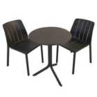 NARDI STEP Table with 2 TIBERINA BISTROT Chair Set Anthracite