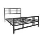 Burbank Metal Bed Black- Double