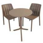 NARDI STEP Table with 2 TIBERINA BISTROT Chair Set Turtle Dove