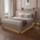 XR Living Maisie Fabric Ottoman Bed King Size Natural Stone