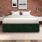 Aspire Platform Ottoman Bed, Flat Packed Frame, Plush Forest Green, Size King