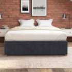 Aspire Platform Ottoman Bed, Flat Packed Frame, Plush Ebony, Size Small Double