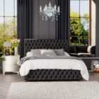 Laurence Llewelyn Bowen Seren Ottoman Storage Bed Mirazzi Velvet Black Small Double