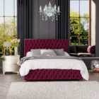 Laurence Llewelyn Bowen Seren Ottoman Storage Bed Plush Velvet Berry King