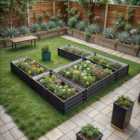 Garden Sanctuary U-shaped Raised Garden Flower Bed w/ 5 Compartments