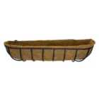 Gardelle Manor Garden Black Metal Wall Basket Manger Trough Planter (90cm)